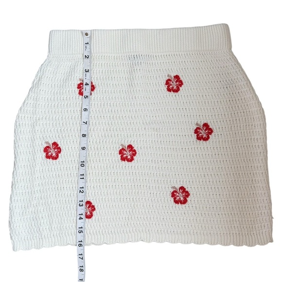 Wild Fable Crochet Knit Set White Hibiscus Skirt (M) & Crop Top (S) 100% Cotton - Picture 10 of 13